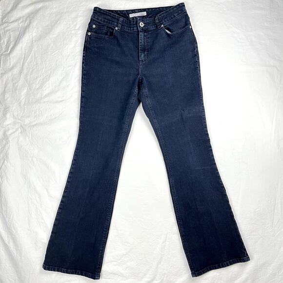 Chico's .5 Platinum Denim Charm Jean Bootcut Dark Wash Blue Jeans Womens 6 - Picture 4 of 12